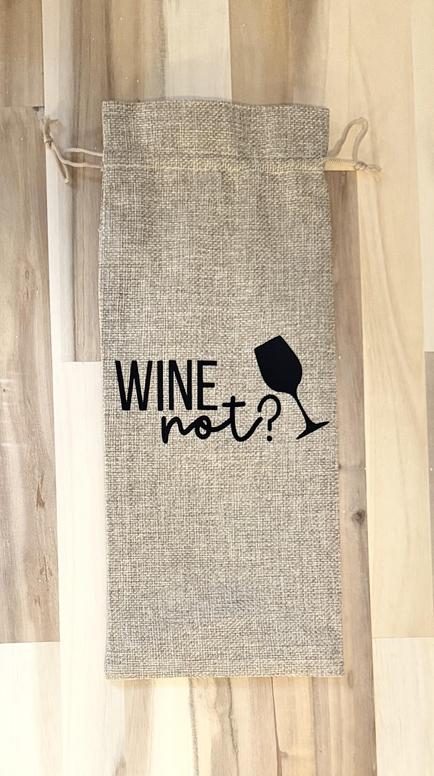 Bachelorette Gift, Custom Wine Bag, Wedding Day Gift, Mothers Day Gift, Custom Vinyl, Wine, White Elephant, Birthday, Burlap, Mom Gift